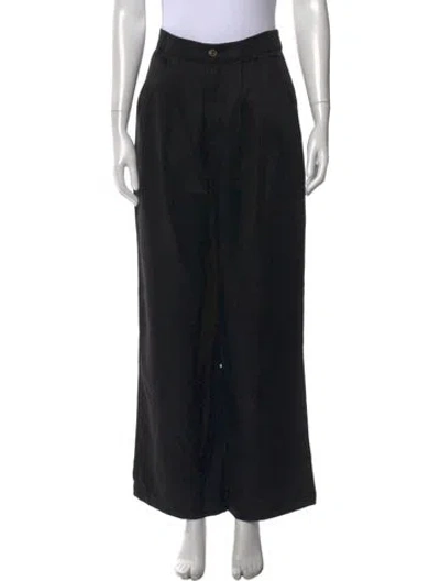 Pre-owned Reformation Wide Leg Pants In Black