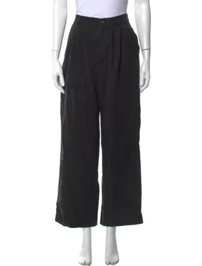 Pre-owned Reformation Wide Leg Pants In Black
