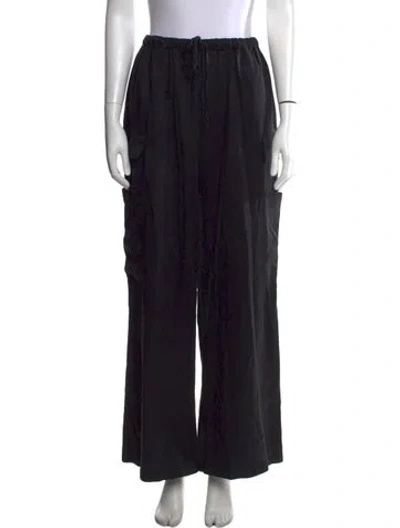 Pre-owned Reformation Wide Leg Pants In Black