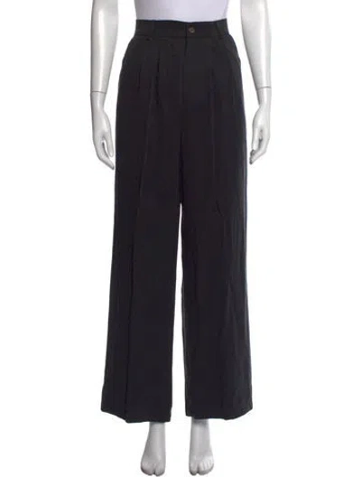 Pre-owned Reformation Wide Leg Pants In Black