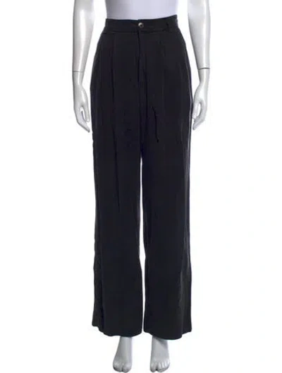 Pre-owned Reformation Wide Leg Pants In Black
