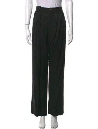 Pre-owned Reformation Wide Leg Pants In Black