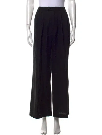 Pre-owned Reformation Wide Leg Pants In Black