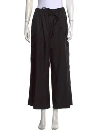 Pre-owned Reformation Wide Leg Pants In Black