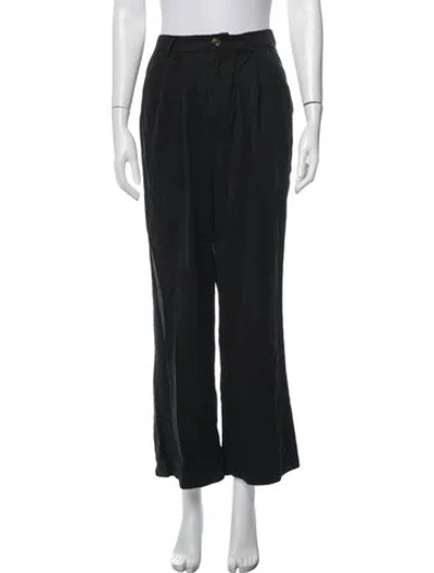 Pre-owned Reformation Wide Leg Pants In Black