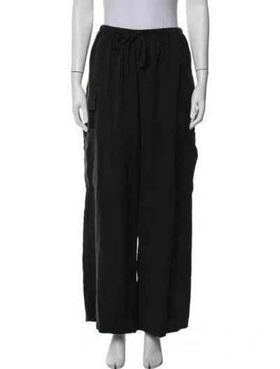Pre-owned Reformation Wide Leg Pants In Black