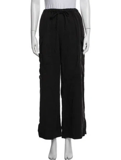 Pre-owned Reformation Wide Leg Pants In Black