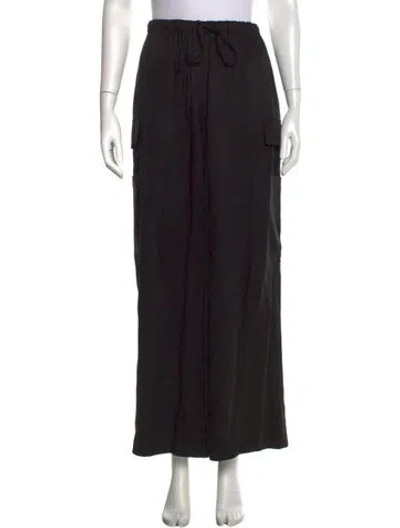 Pre-owned Reformation Wide Leg Pants In Black