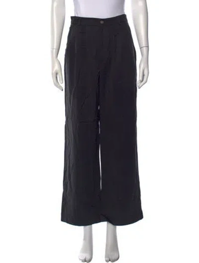 Pre-owned Reformation Wide Leg Pants In Black