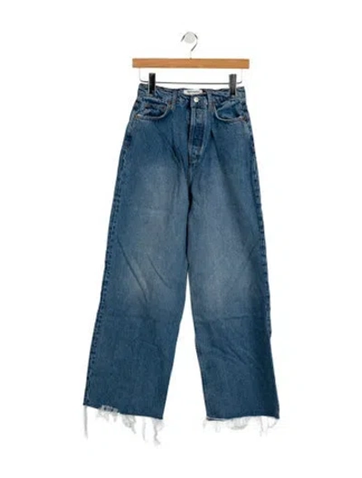 Pre-owned Reformation Wide Leg Pants In Blue