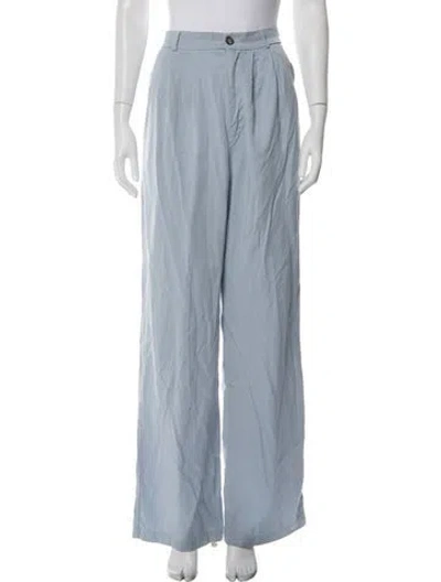 Pre-owned Reformation Wide Leg Pants In Blue