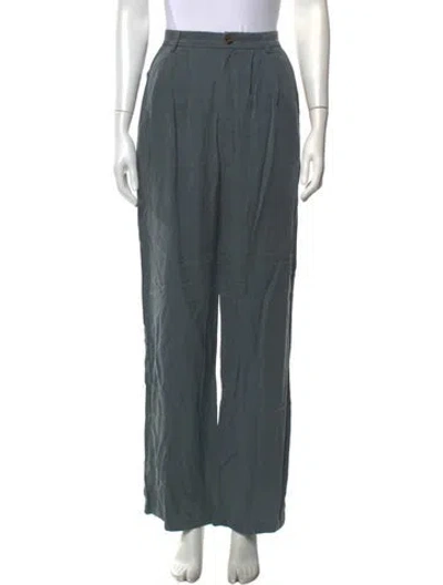 Pre-owned Reformation Wide Leg Pants In Blue