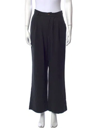 Pre-owned Reformation Wide Leg Pants In Blue