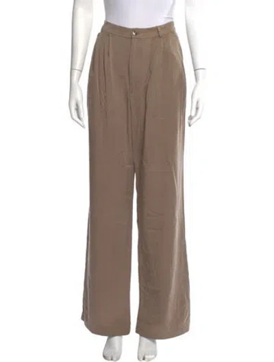 Pre-owned Reformation Wide Leg Pants In Brown