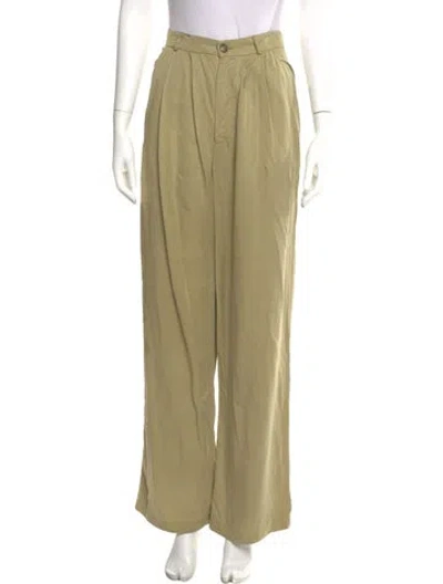 Pre-owned Reformation Wide Leg Pants In Brown