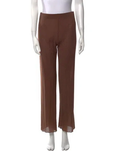 Pre-owned Reformation Wide Leg Pants In Brown