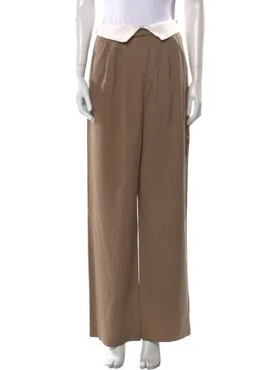 Pre-owned Reformation Wide Leg Pants In Brown