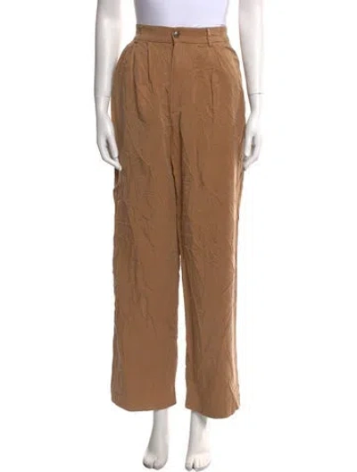 Pre-owned Reformation Wide Leg Pants In Brown