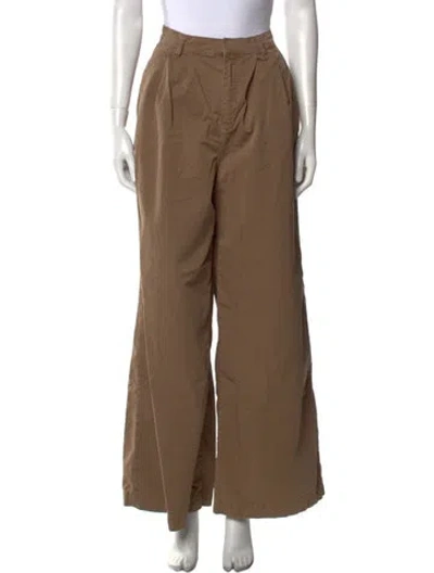 Pre-owned Reformation Wide Leg Pants In Brown