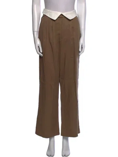 Pre-owned Reformation Wide Leg Pants In Brown