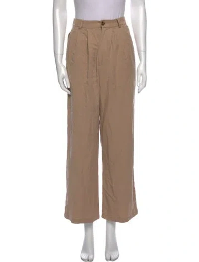 Pre-owned Reformation Wide Leg Pants In Brown