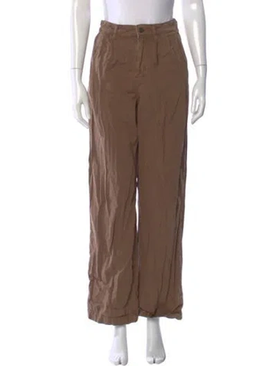 Pre-owned Reformation Wide Leg Pants In Brown