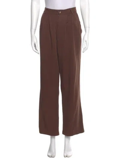 Pre-owned Reformation Wide Leg Pants In Brown