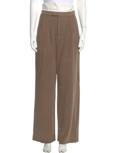 Pre-owned Reformation Wide Leg Pants In Brown