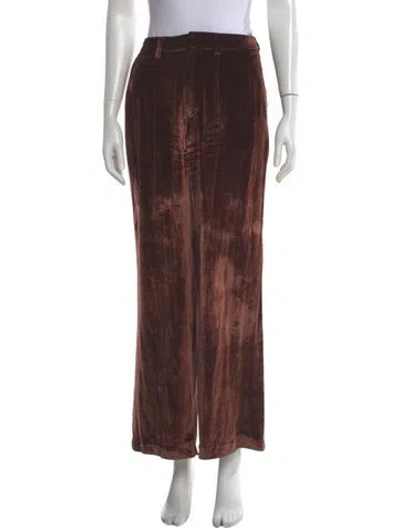 Pre-owned Reformation Wide Leg Pants In Brown