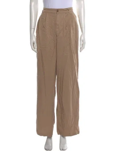 Pre-owned Reformation Wide Leg Pants In Brown