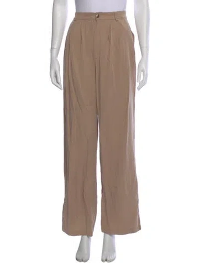 Pre-owned Reformation Wide Leg Pants In Brown