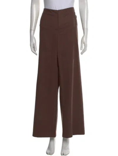 Pre-owned Reformation Wide Leg Pants In Brown