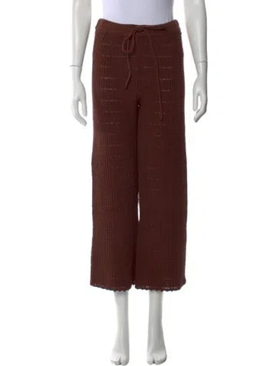 Pre-owned Reformation Wide Leg Pants In Brown
