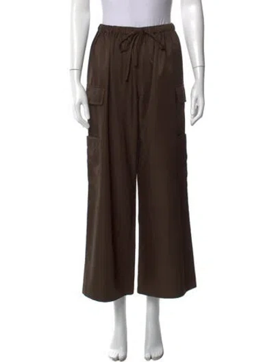 Pre-owned Reformation Wide Leg Pants In Brown