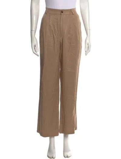 Pre-owned Reformation Wide Leg Pants In Brown