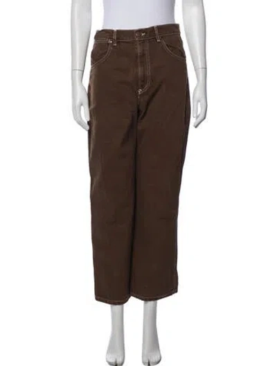 Pre-owned Reformation Wide Leg Pants In Brown