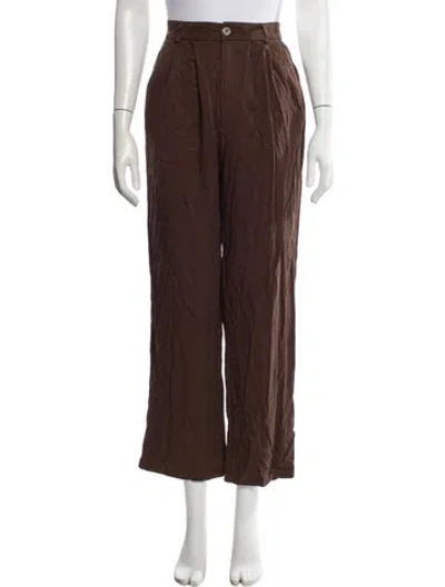 Pre-owned Reformation Wide Leg Pants In Brown