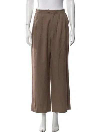Pre-owned Reformation Wide Leg Pants In Brown