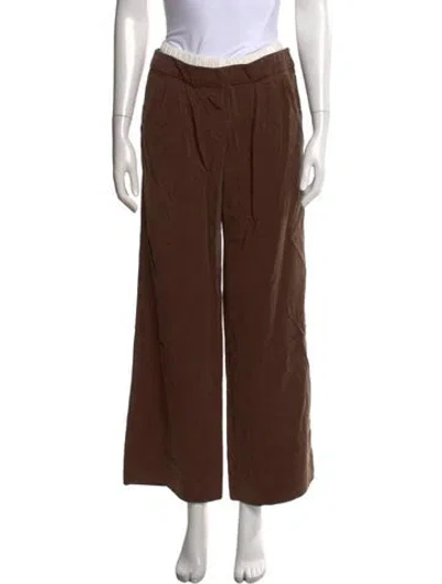 Pre-owned Reformation Wide Leg Pants In Brown