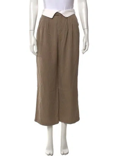 Pre-owned Reformation Wide Leg Pants In Brown