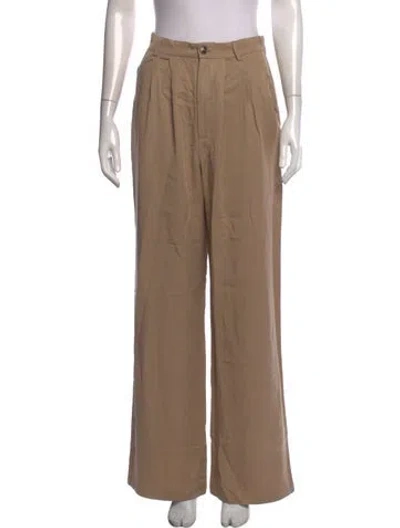 Pre-owned Reformation Wide Leg Pants In Brown