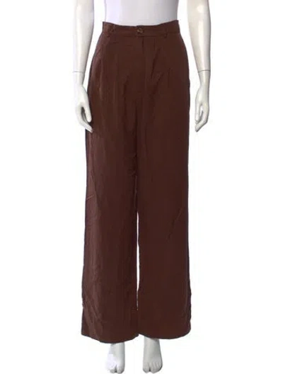Pre-owned Reformation Wide Leg Pants In Brown