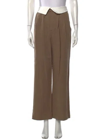 Pre-owned Reformation Wide Leg Pants In Brown