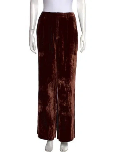 Pre-owned Reformation Wide Leg Pants In Brown