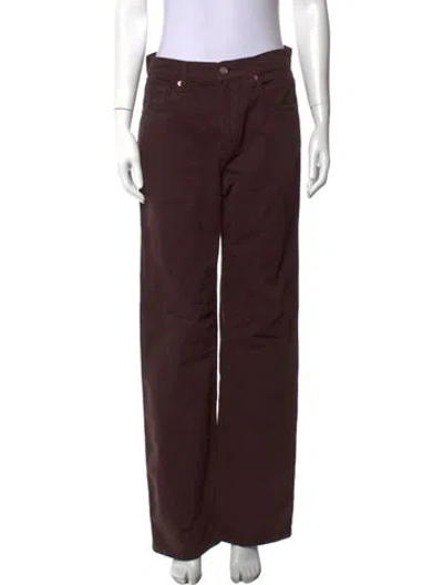 Pre-owned Reformation Wide Leg Pants In Brown