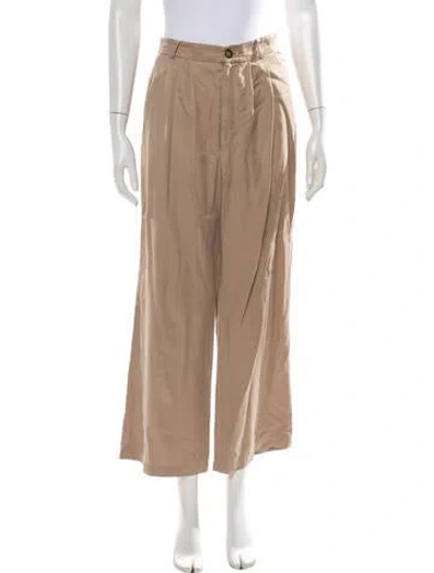 Pre-owned Reformation Wide Leg Pants In Brown