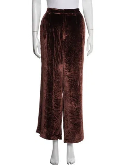 Pre-owned Reformation Wide Leg Pants In Brown