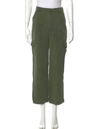 Pre-owned Reformation Wide Leg Pants In Green