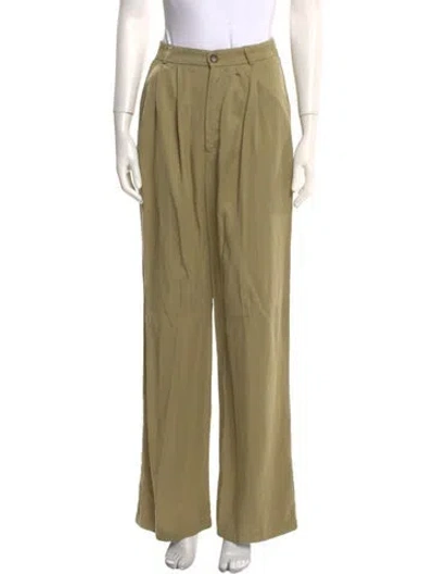 Pre-owned Reformation Wide Leg Pants In Green