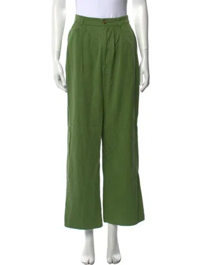 Pre-owned Reformation Wide Leg Pants In Green
